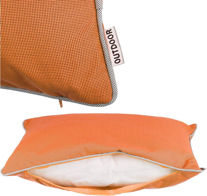 Brandsseller Outdoor Garten Kissen Dekokissen mit Paspel - Garngefärbt Uni Schmutz- und Wasserabweis