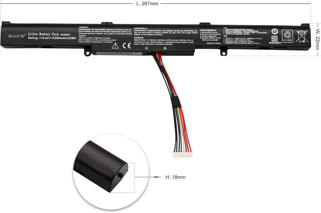 BLESYS A41N1611 A41LK5H A41LP4Q Laptop Akku fĂŒr ASUS ROG Strix GL553V GL553VD GL553VE GL553VW GL742V