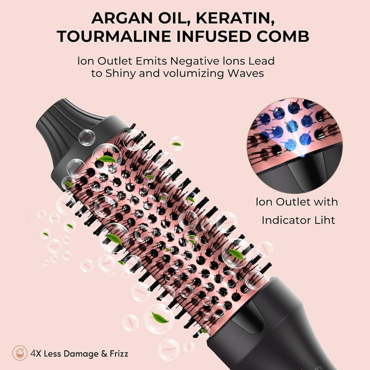Thermal Brush Keratin Warmluftbürste Heat Brush 38Mm, Thermobürste Rundbürste, Hot Brush 120-200℃, D