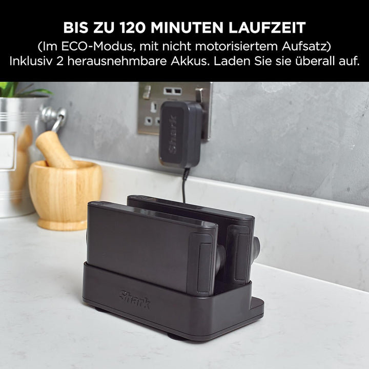 Shark Stratos kabelloser Akku-Staubsauger, PowerFins Plus, 120 Min Laufzeit, Anti-Hair-Wrap- & Clean