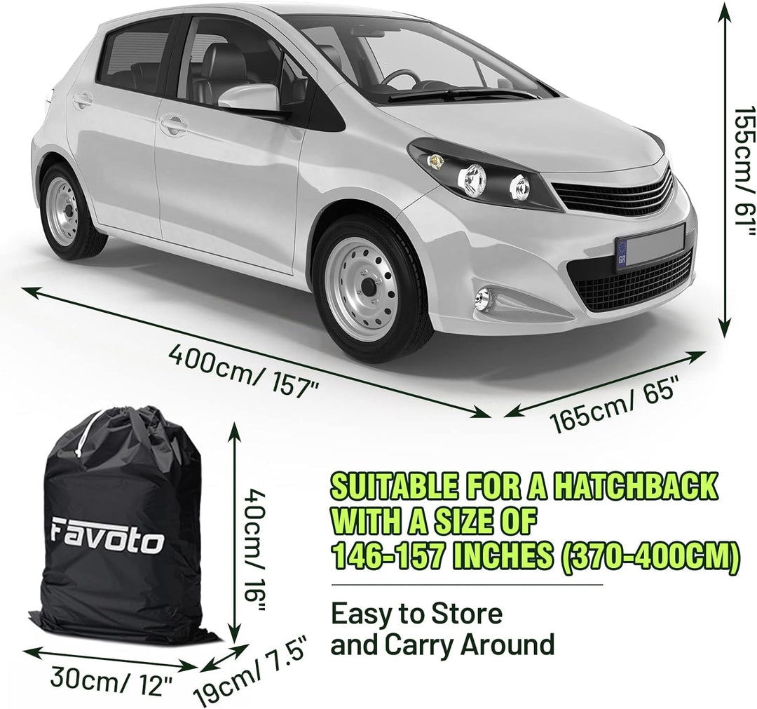 Favoto Schrägheck-Abdeckung Autoabdeckung, universelle Passform, 367 bis 398,8 cm, rechte Seite, Rei