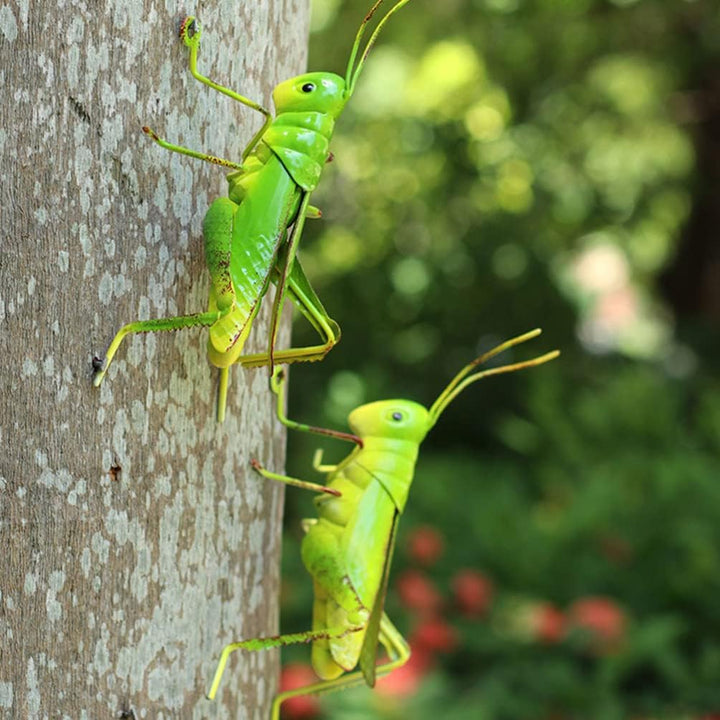 Grashüpfer Heuschrecke Figur Gartenfiguren Dekofigur: 2 Stücke Eisen Insekten Metall Gartendeko Tier