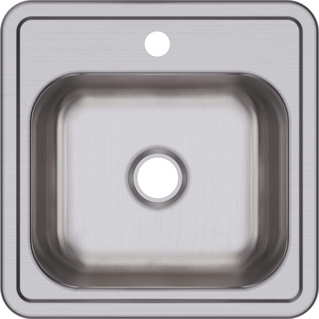 Elkay D115151 Dayton Edelstahl-Spüle, für eine Spülbecken, zur Befestigung an der Oberseite, Satin,