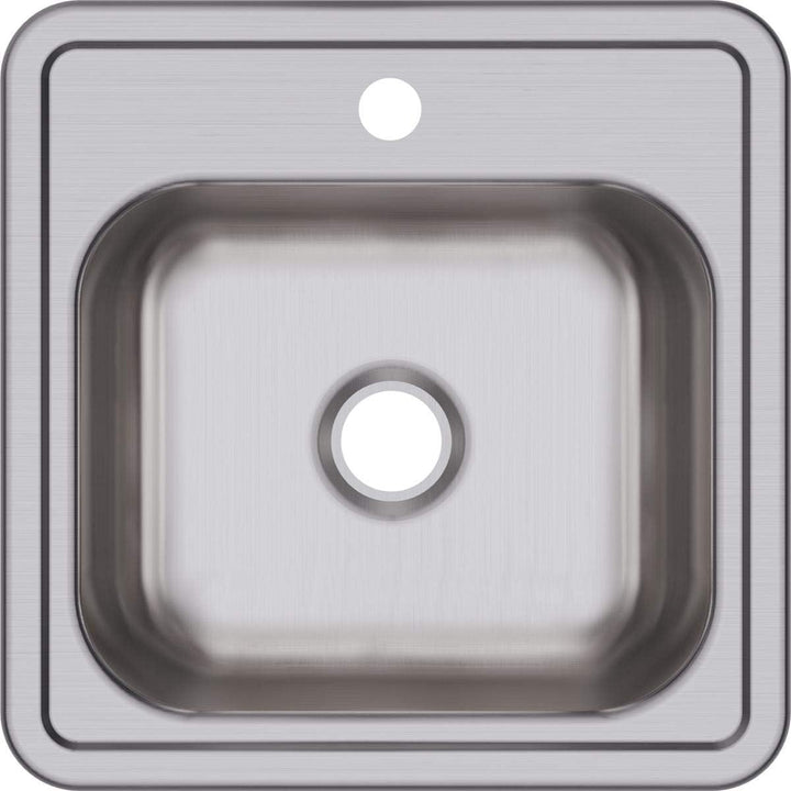 Elkay D115151 Dayton Edelstahl-Spüle, für eine Spülbecken, zur Befestigung an der Oberseite, Satin,