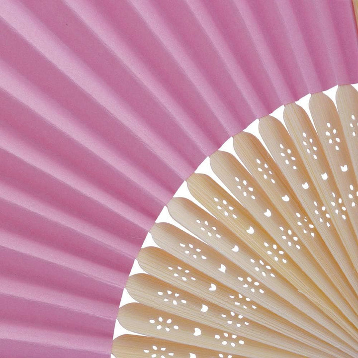 Handfächer aus weissem Papier und Bambus für Hochzeiten (Rosa, 50 Handfächer) Rosa 50 Handfächer, Ro
