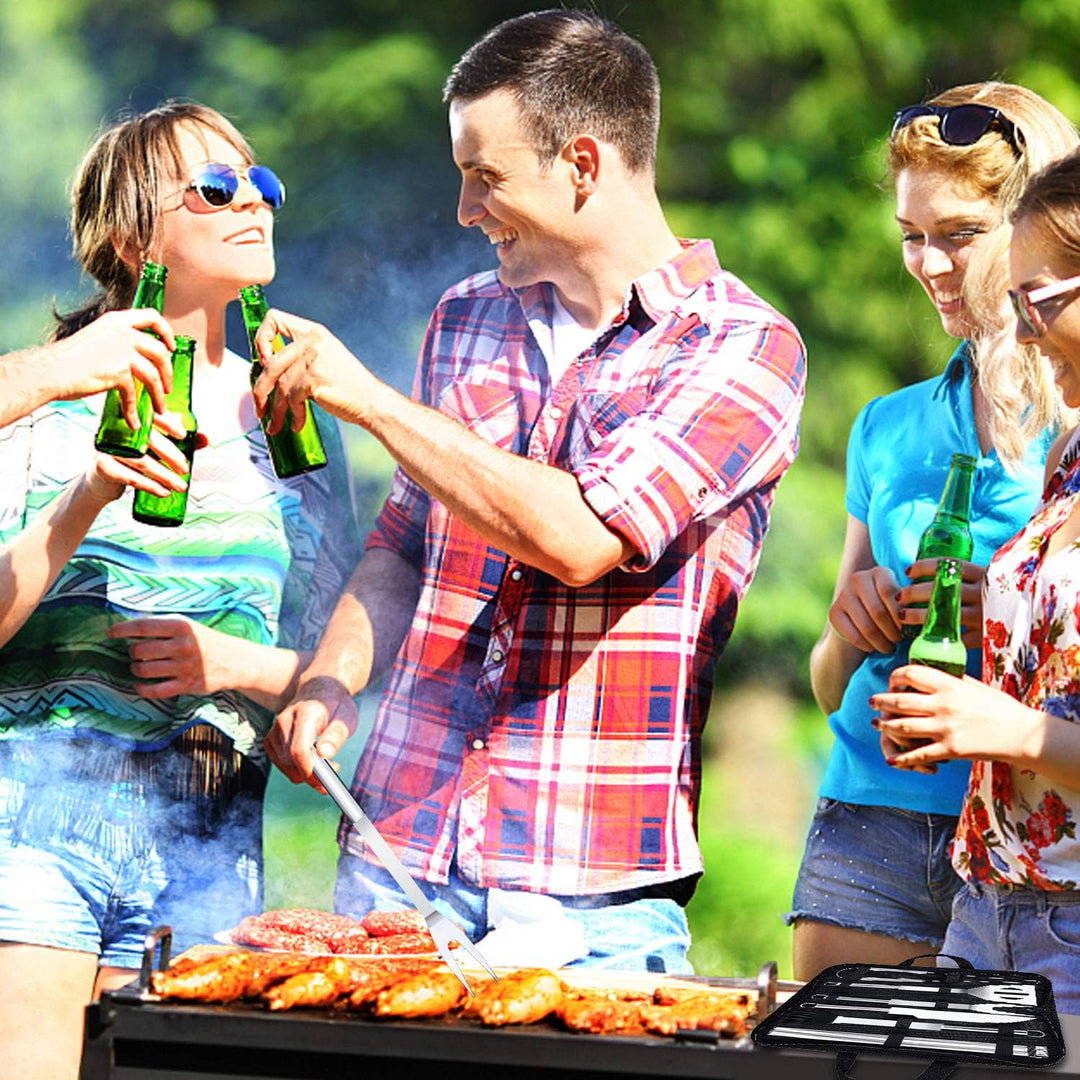 Grillbesteck Set - 13 Stücke Grillzubehör Grillwerkzeug Grillset BBQ Grill Zubehör Grillbesteck Edel