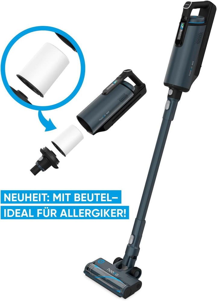 hoogo BS5 Akkustaubsauger mit Beutel | kabellos | 400W | Akkusauger mit HEPA Filter für Allergiker u