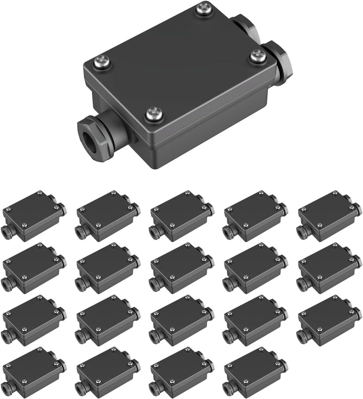 ledscom.de 2-fach Kabelverbinder, wetterfest, IP68, Muffe für 6-8mm Kabel-Durchmesser, 20 Stk. 20 St