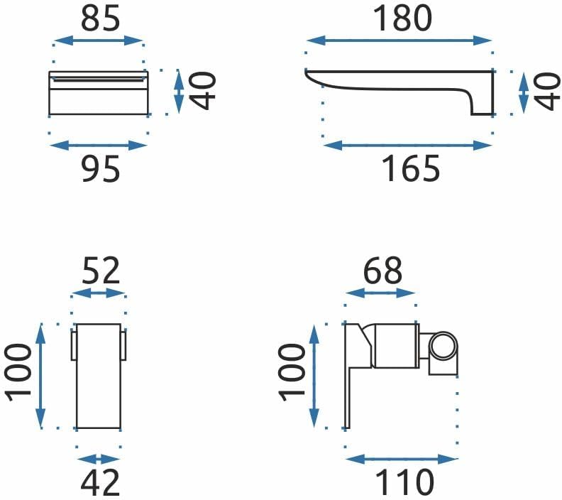 Rea Waschtischarmatur MASON BLACK Wasserhahn Bad Badarmatur aus Messing Armatur für Waschbecken und