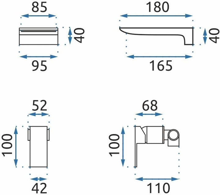 Rea Waschtischarmatur MASON BLACK Wasserhahn Bad Badarmatur aus Messing Armatur für Waschbecken und
