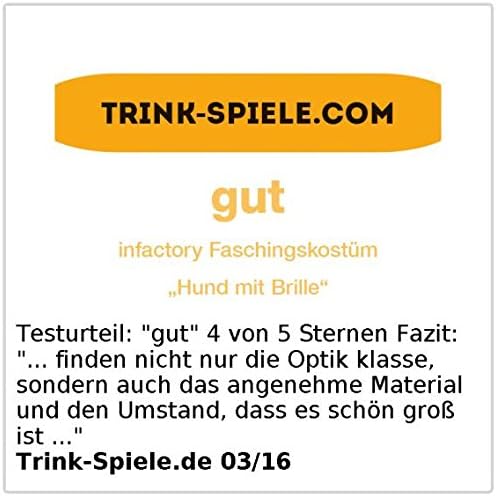infactory Tierkostüm: Halloween- & Faschings-Kostüm Hund mit Brille (Ganzkörperkostüm, Fasching-Kost
