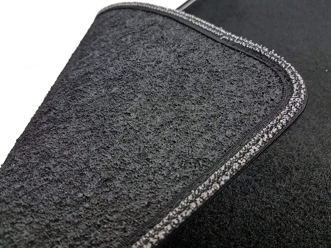 Das Teppich Auto, sprint01302, Fussmatten Teppiche Schwarz Rutschfest, verstärkter Rand, zweifarbig,