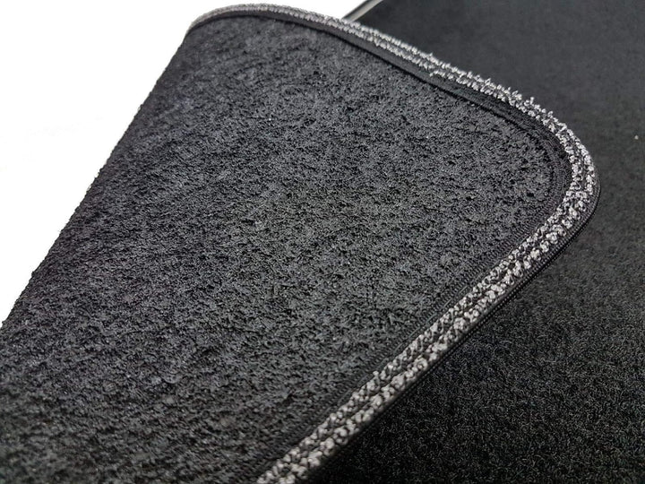 Das Teppich Auto, sprint01302, Fussmatten Teppiche Schwarz Rutschfest, verstärkter Rand, zweifarbig,