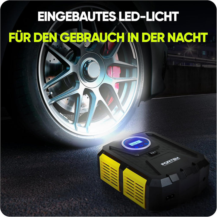 Fortem Tragbarer Kompressor Autoreifen, Kompressor Fahrrad, 12V Autoreifen Pumpe und Fahrradpumpe El