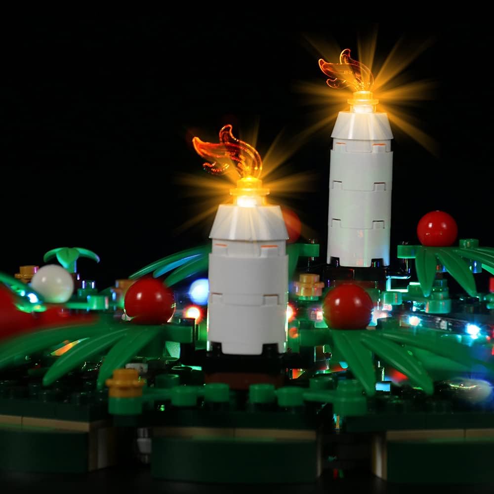 LocoLee Led Licht Set Kompatibel mit Lego Adventskranz, Led Beleuchtungs Set Compatible with Lego 40