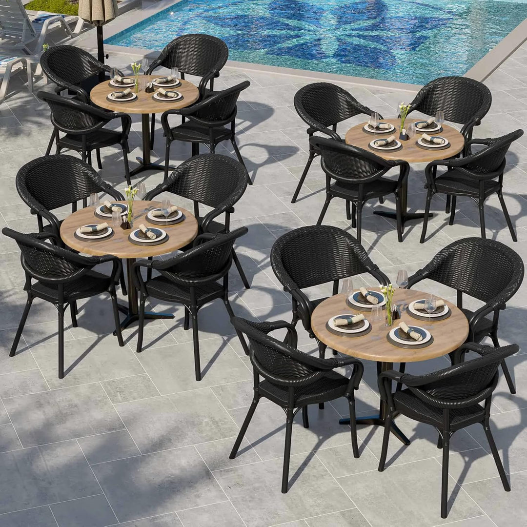 GGMMÖBEL WERZA | Werzalit Tischplatte | Eiche | Ø 60 cm | Topalit Gartentischplatte | Perfekt für kl