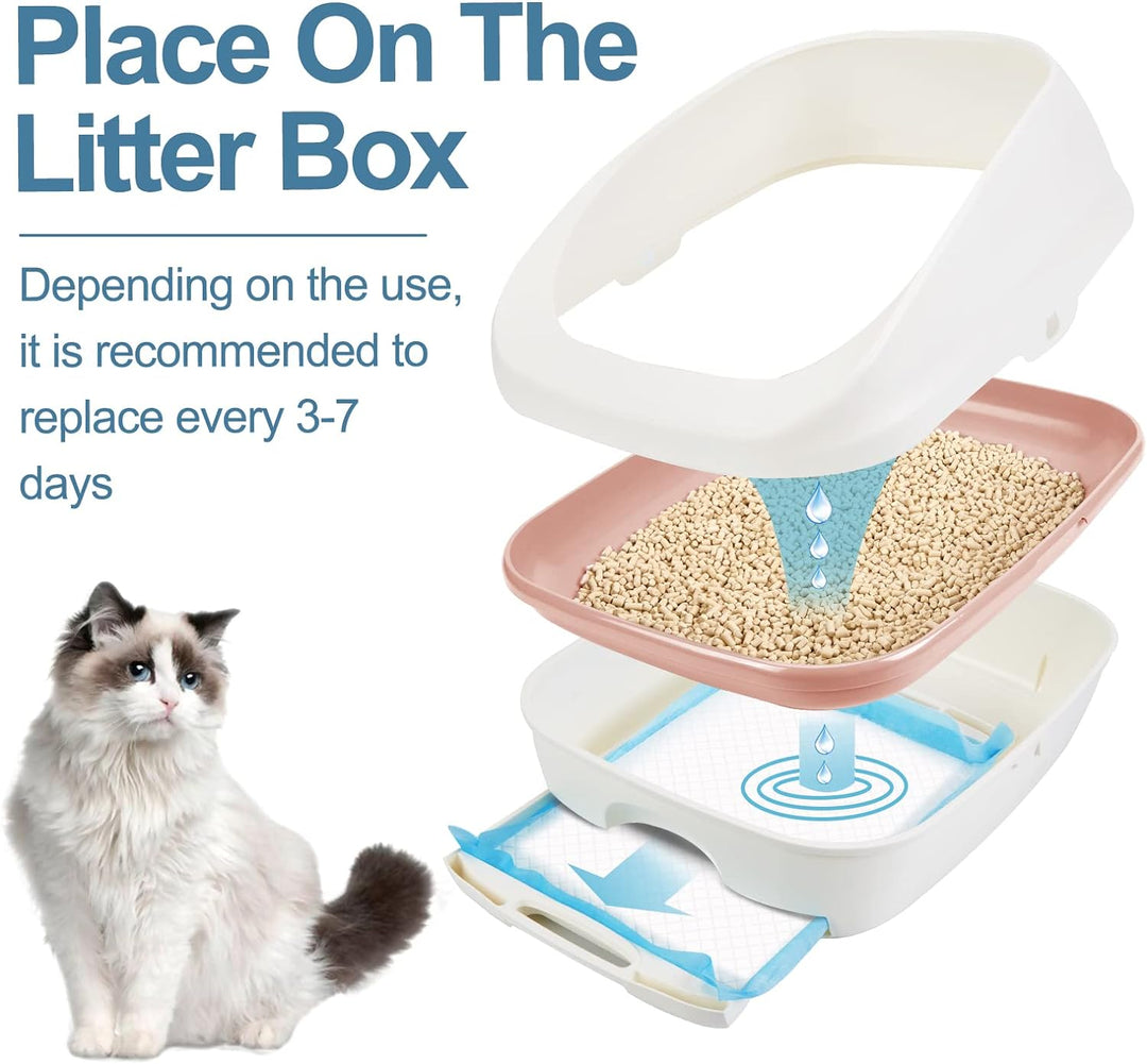 Ownpets Katzenstreu-Pads 45 x 33 cm, auslaufsicher, 6-lagig, Kätzchen-Trainingspads, Katzentoilette,