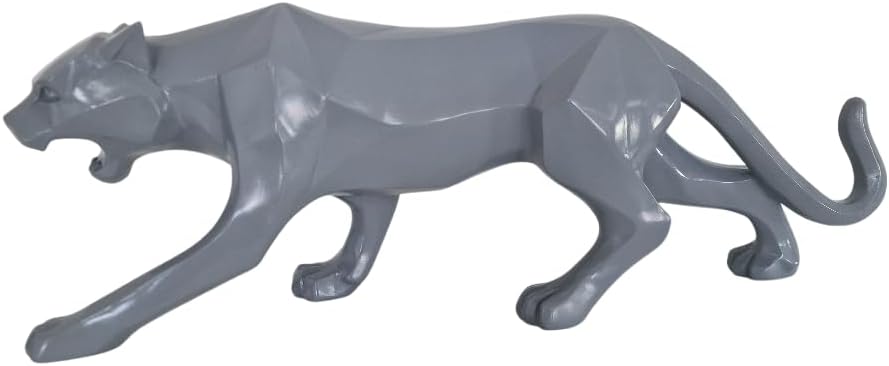 IDYL Moderne Skulptur Figur Resin Jaguar | silberfb. | Masse: 48x10,5x15 cm | Material: Polyresin (K