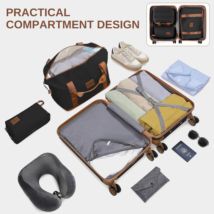 KONO Kofferset Reisekoffer Set Gepäcksets 6 Teilig, Koffer Set mit Beautycase Kosmetikkoffe mit Hand