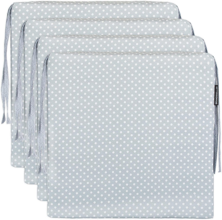 Brandsseller Sitzkissen Punkte 4er-Set ca. 40x40 cm mit Klettverschluss Stuhlauflage Sitzauflage 4 K