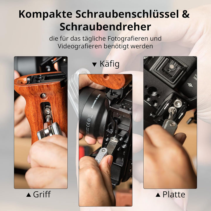 SMALLRIG Kamera Multitool Werkzeug mit Schraubendreher und Schraubenschlüssel, Folding Screwdriver T