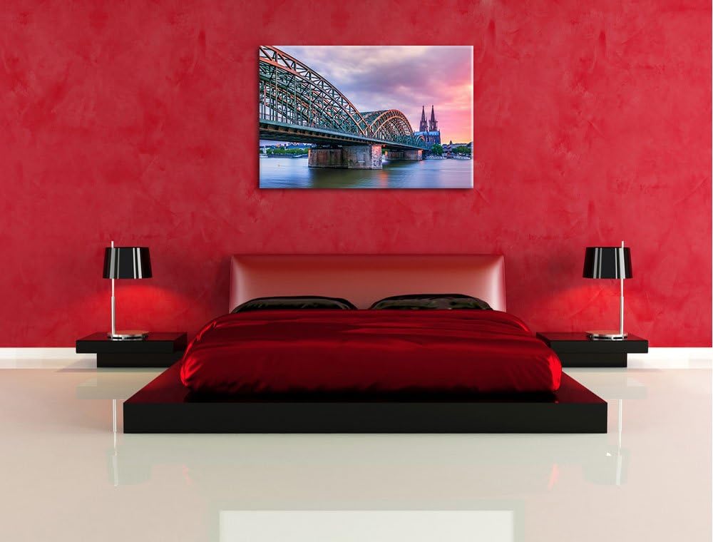 Prächtige Hohenzollernbrücke in Köln Format: 100x70 auf Leinwand, XXL riesige Bilder fertig gerahmt