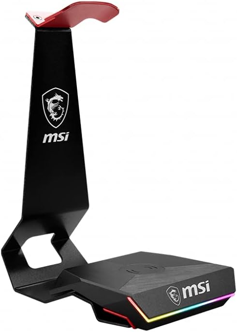 MSI Immerse HS01 Combo Gaming Headset Ständer (Metall, 175 x 103 x 245 mm, Wireless Charger, schwarz