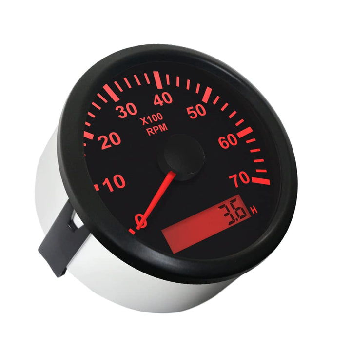 ELING Drehzahlmesser Drehzahlmesser Mit Betriebsstundenzähler Für Auto Lkw Boot Yacht 0-7000RPM 85mm