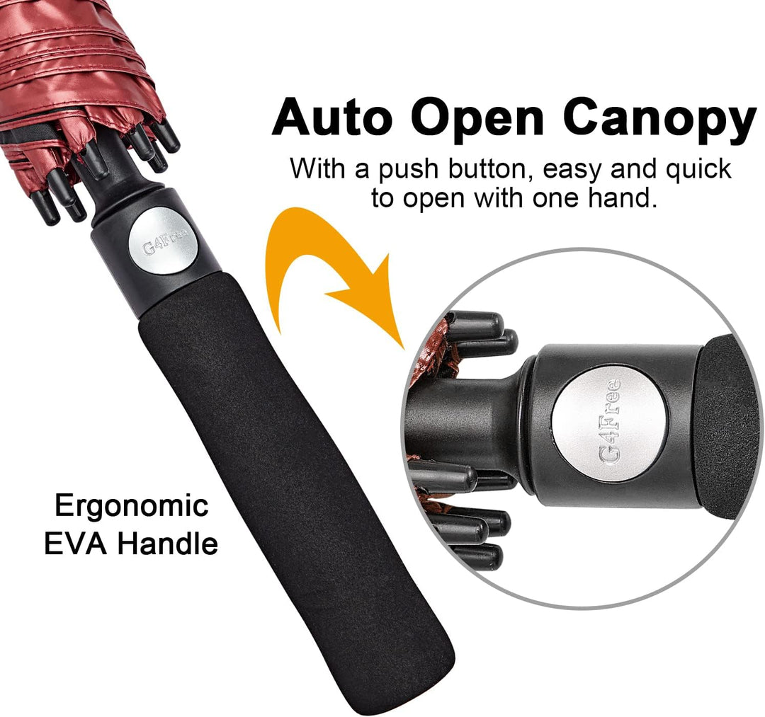 G4Free 62/68/72 Inch UV-Schutz Winddicht Sonnen- und Regenschirm Golfschirm Autorisches Öffnen Doppe