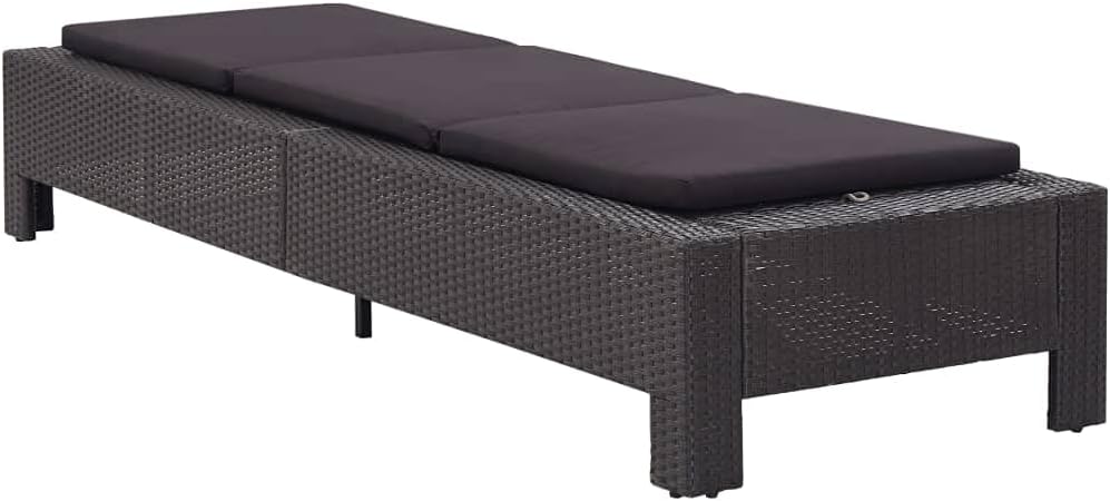 vidaXL Sonnenliege mit Auflage Liege Lounge Relaxliege Gartenliege Liegestuhl Rattanliege Rattanmöbe