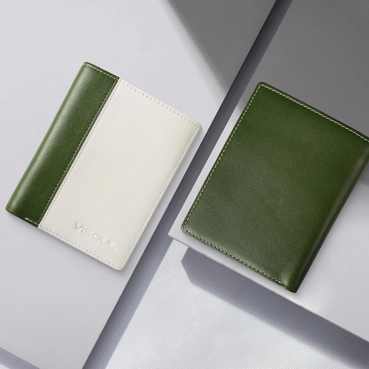 VISOUL Echt Leder Geldbörse Herren mit RFID Schutz Portemonnaie Gross mit Münzfach 10 Fächer Echtled