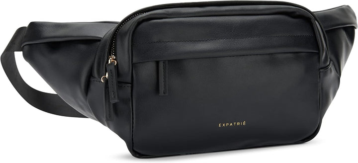 Expatrié Bauchtasche Damen Schwarz - Justine - Brusttasche für Reise, Festival & Sport - Stylische B
