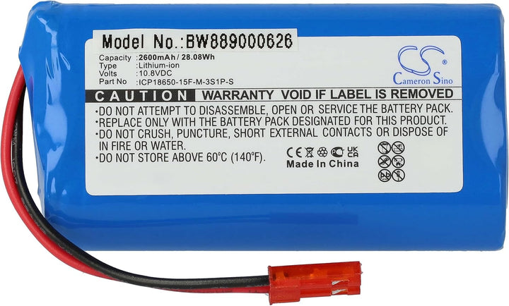 vhbw Akku kompatibel mit Medion MD 16192 Home Cleaner Heimroboter (2600mAh, 10,8V, Li-Ion)