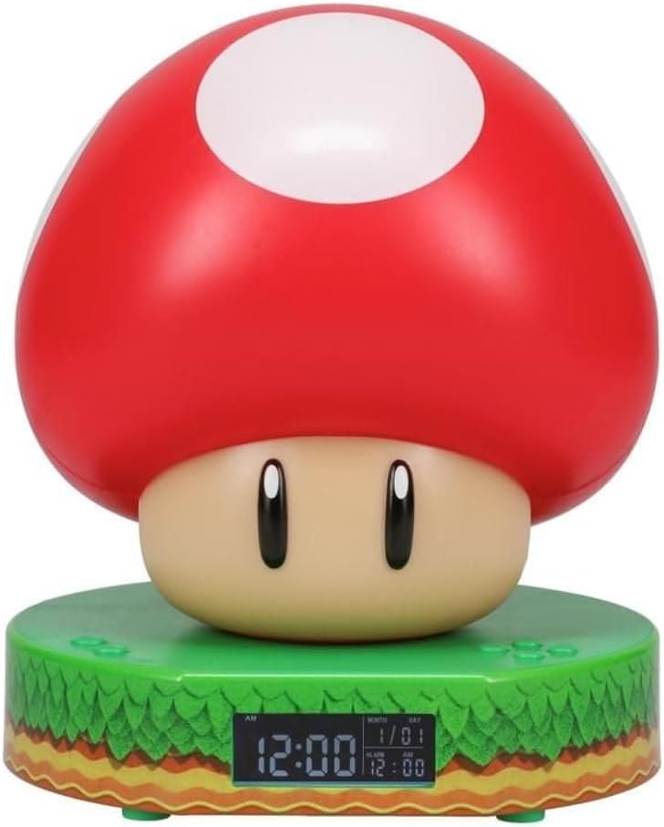 Paladone Super Mushroom Digitaler Wecker mit Power-Up-Sound, offiziell lizenzierte Nintendo-Ware Ein