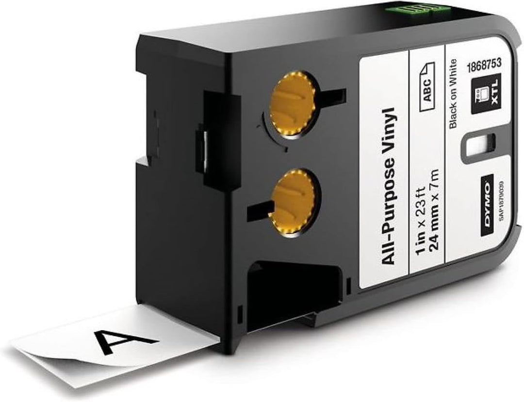 DYMO XTL Allzweck-Vinyletikett | 24 mm x 7 m | Schwarz auf Weiss Schwarz auf Wei? 24 mm x 7 m, Schwa