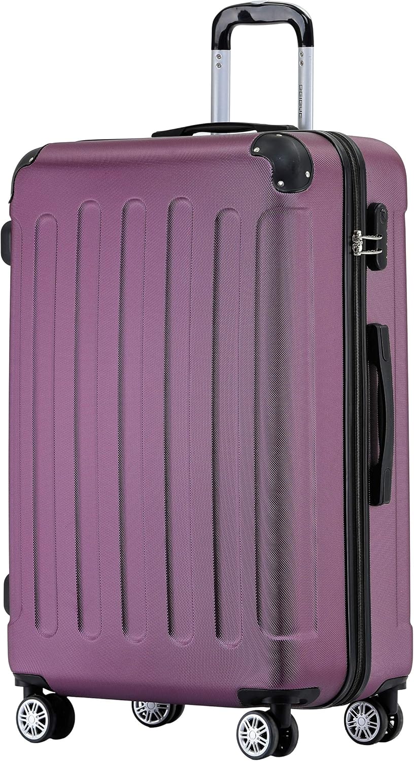 BEIBYE Zwillingsrollen Hardcase Reisekoffer Koffer Trolleys Hartschale in XL-L-M in 14 Farben (Viole