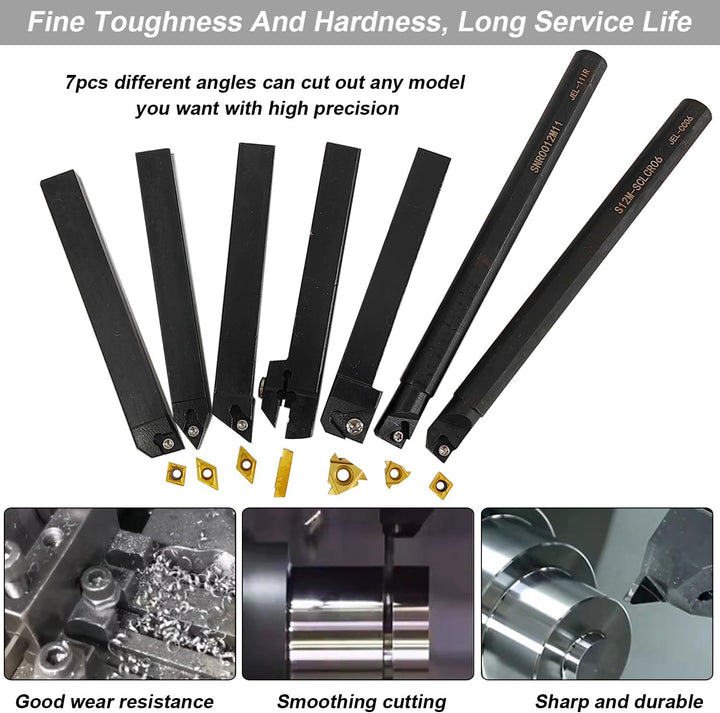 21St Drehmaschine Bohrstange Set Drehwerkzeuge Schaftdrehmaschine Drehen Drehbank 12mm Schaft CNC Dr