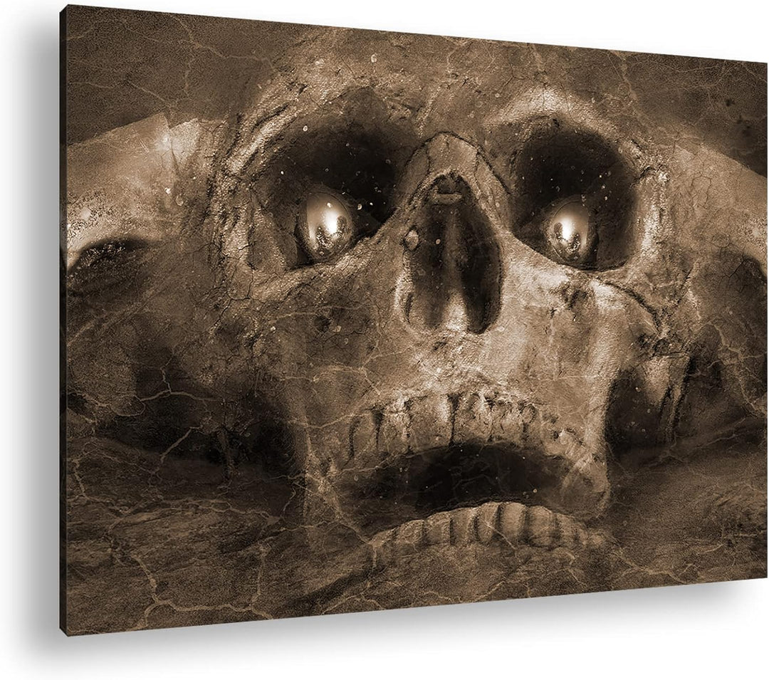 deyoli unheimlicher Demonenschädel Format: 80x60 Effekt: Sepia als Leinwandbild, Motiv fertig gerahm