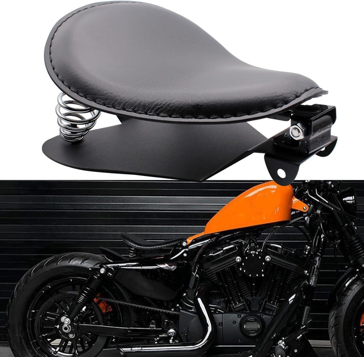 BREDUXSER Motorrad Bobber Sitz, Krokodil Leder Motorrad Solo Sitz für Sportster XL1200 883 48 Dyna S