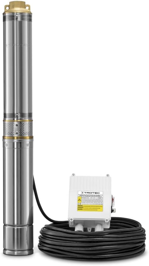 TROTEC Tiefbrunnenpumpe TDP 5500 E, Förderleistung: 6.000 l/Std, Gehäuse aus rostfreiem Edelstahl, I