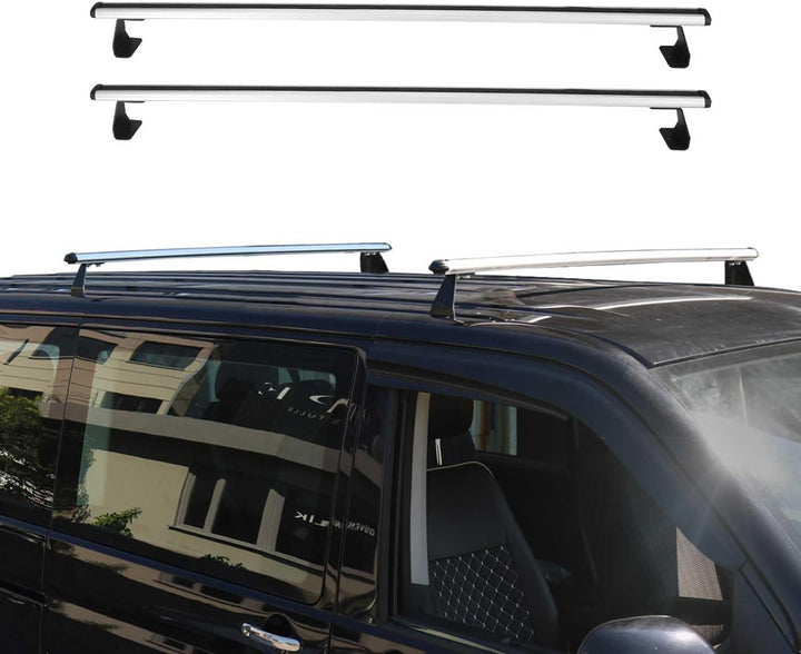 Dachträger Gepäckträger Relingträger kompatibel mit Nissan NV200 2010-2023 Alu Silber 2 TLG