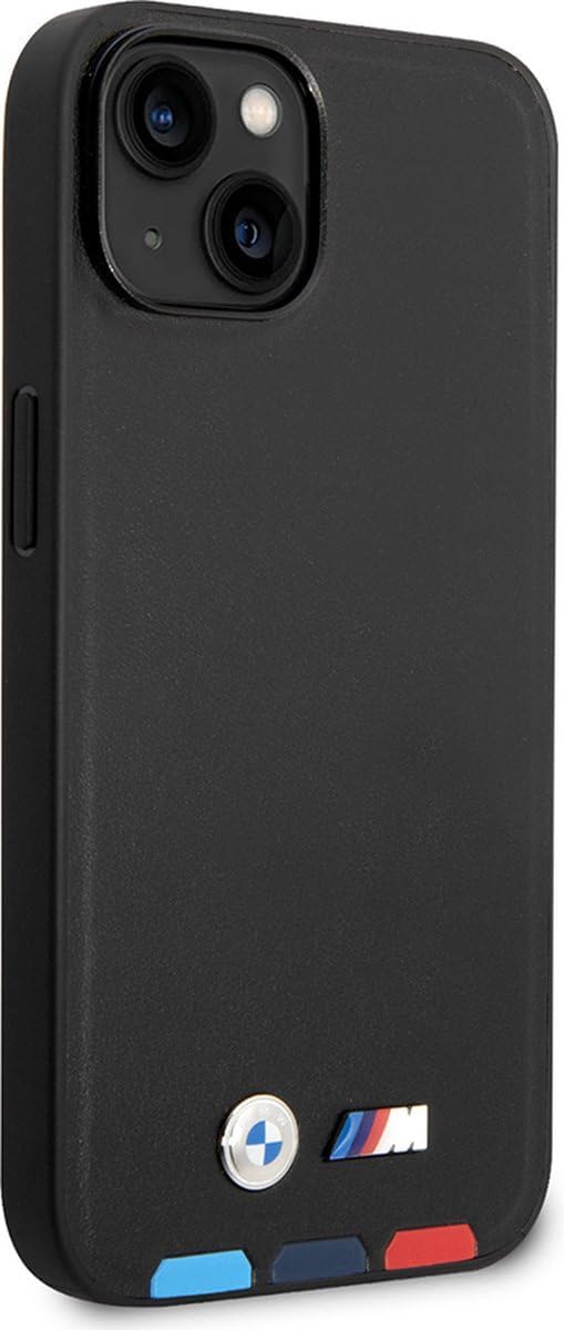 Etui BMW BMHMP14M22PTDK Hülle für iPhone 14 Plus 6,7" schwarz/Black Leather Stamp Tricolor