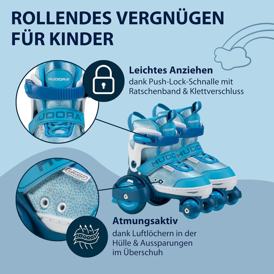 HUDORA Rollschuh My First Quad in versch. Grössen & Farben - hochwertige Rollschuhe für Kinder bis 2