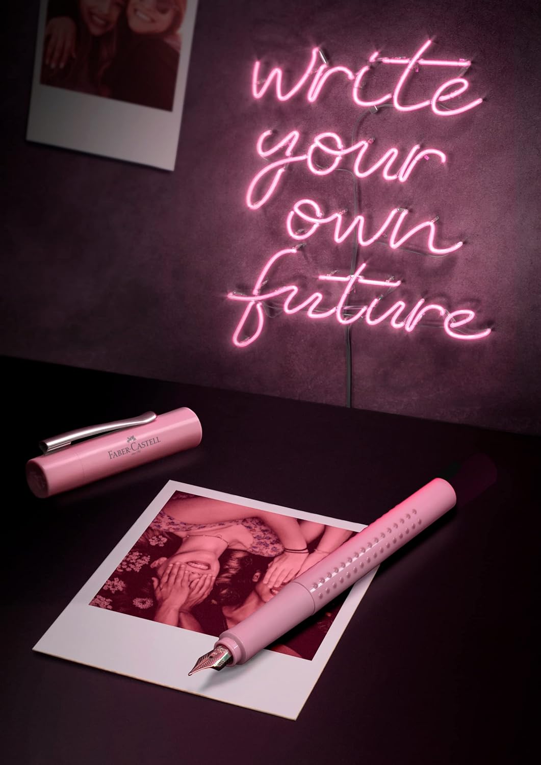 FABER-CASTELL 201528 - Schreibset Grip 2010, Kugelschreiber und Füller, rose shadows, 1 Stück rose s