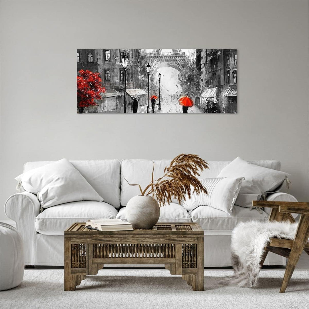 Panorama Bilder auf Leinwand 100x40cm Leinwandbild Paris Stadt Zuhause Gross Wanddeko Bild Schlafzim