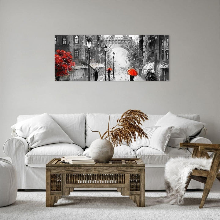 Panorama Bilder auf Leinwand 100x40cm Leinwandbild Paris Stadt Zuhause Gross Wanddeko Bild Schlafzim