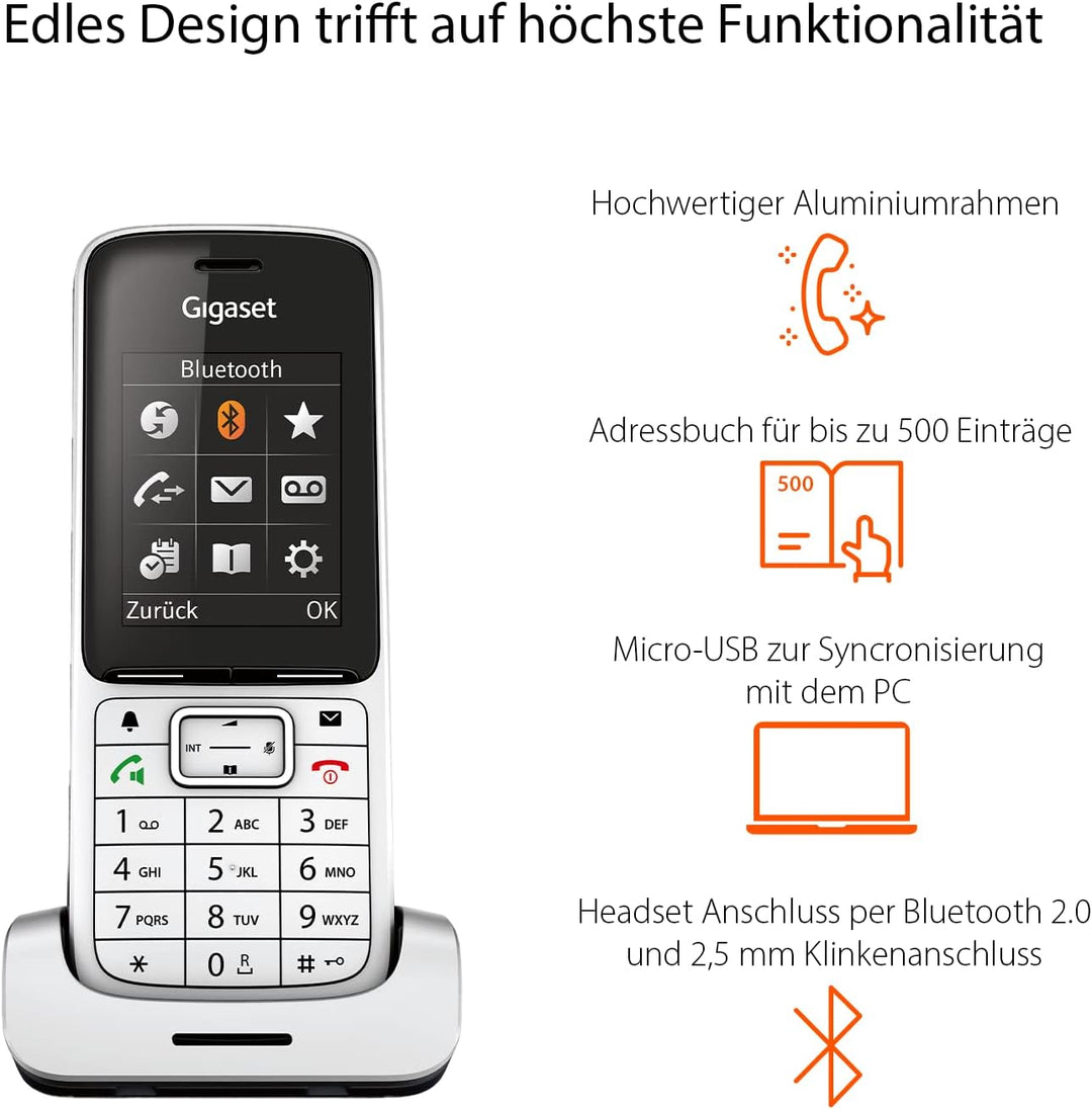 Gigaset SL450HX - DECT-Mobilteil mit Ladeschale - hochwertiges Schnurloses Telefon für Router und DE
