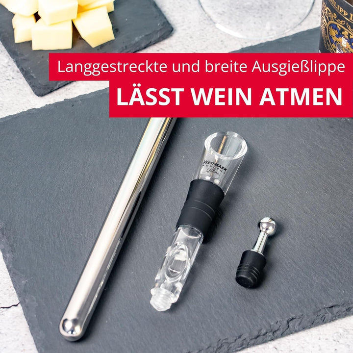 Westmark Weinkühlstab mit Ausgiesser Simono – Mühelose Kühlung für bis zu 3 Stunden, tropffreies Aus