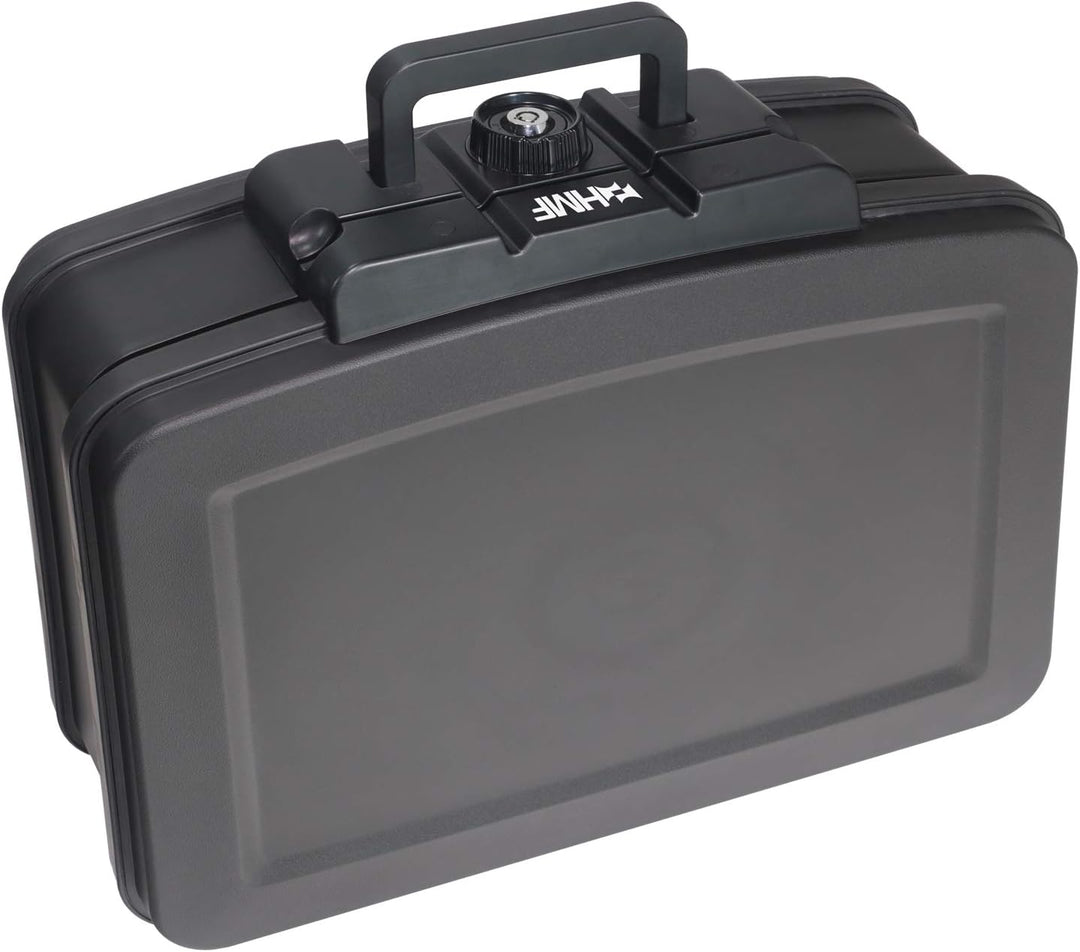 HMF 250452 Feuerfeste Wasserdichte Dokumentenbox | DIN A4 | 44,5 x 16,5 x 33 cm | schwarz