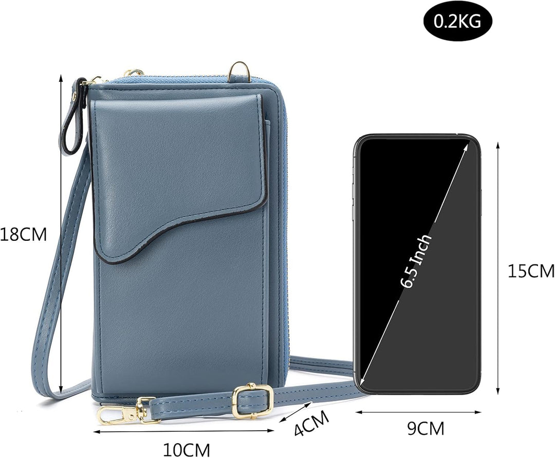 FANDARE Crossbody Tasche Damen Handy Umhängetasche Handytasche zum Umhängen Schultertasche PU Leder